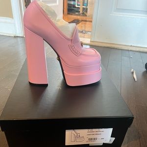 Brand new! New in box! Versace women platform heels. Size 39. Juno candy pink